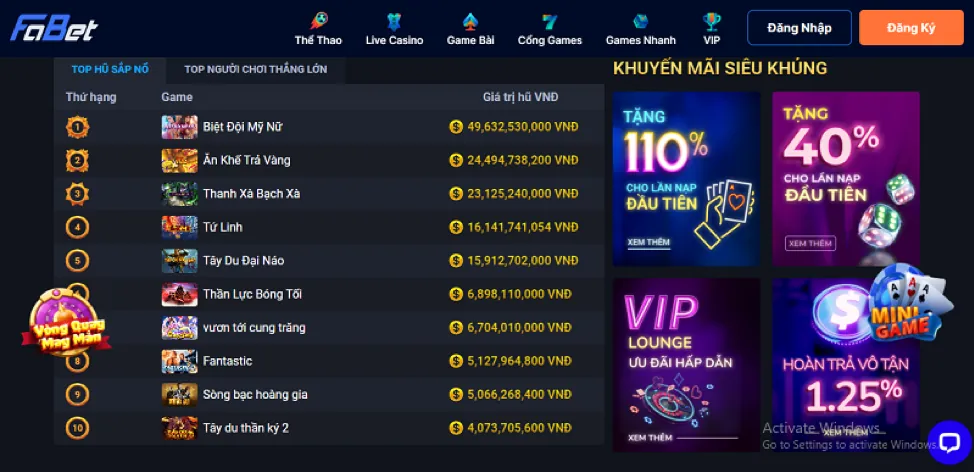 Hình ảnh minh họa tìm mục khuyến mãi để kích hoạt tj77 code